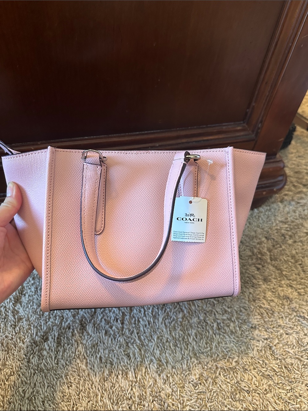 Coach Light Pink Pebbled Leather Satchel - Picture 2 of 6
